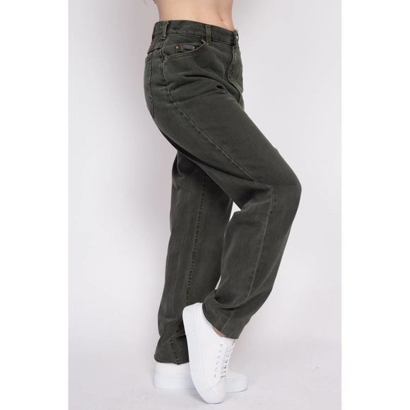 90s Lee Olive High Waisted Jeans - Medium to Large Tall, 30.5" - Picture 4 of 9